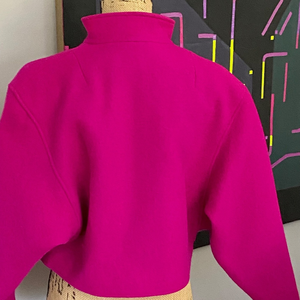 Women's Stunning Raspberry Pink Wool Short Jacket, Roth-Le-Cover Coat. S. 10-12. - Picture 16 of 16